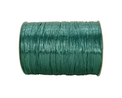 ISPIE Rayon Raffia Ribbon Crochet Yarn 1/4" 100-Yard Pearlized Peacock (Green Series)
