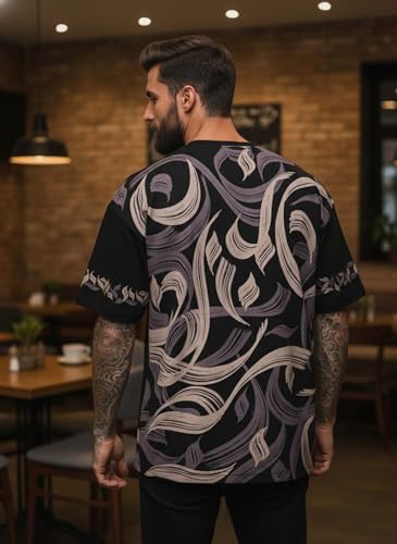 Image of Lymio Oversized T Shirt for Men || Round Neck T Shirt || Printed T Shirt (T-91-94)