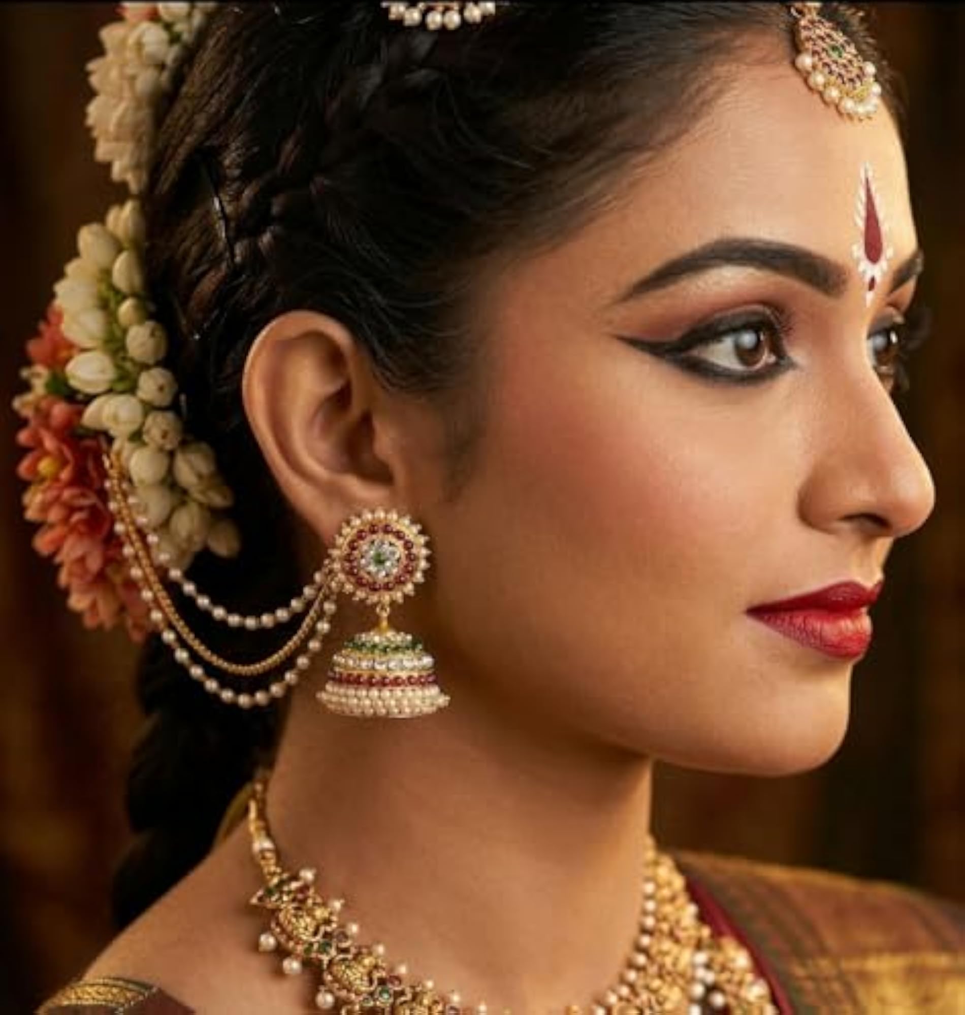 Women's Classical Bharatanatyam Jhumkis Earrings