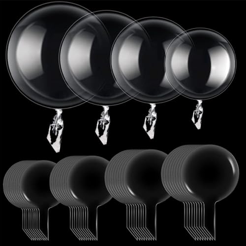 Bobo Balloons Bubble Balloons, 40PCS 24inch 20inch 18inch 11inch Clear Bobo Balloons, Large Transparent Bubble Balloon for Christmas Wedding Birthday Party Decoration