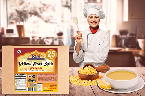 Image of Rani Yellow Peas Split, Dried (Vatana, Matar) 400oz (25lbs) 11.36kg Bulk Box ~ All Natural | Vegan | Gluten Friendly | Product of USA