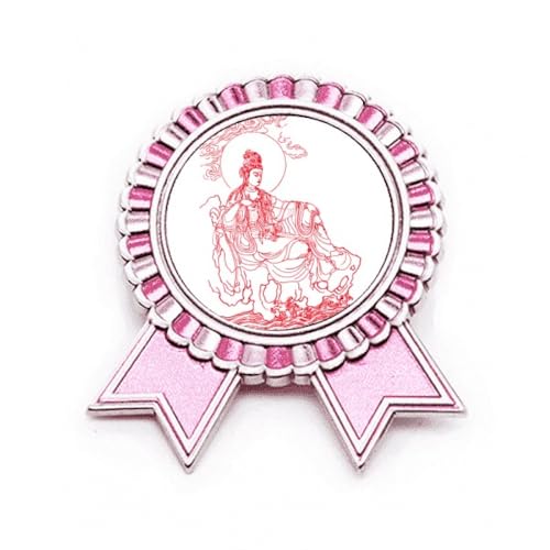 Broche Guanyin rouge en métal l'accessoire idéal pour sublimer une tenue