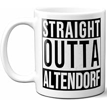 Altendorf Last Name Gift. Personalized, Custom "Straight Outta" Surname Sign Coffee Mug. 11 Ounces.