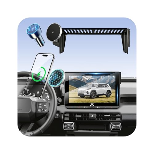 Image of Phone Holder for Toyota RAV4 (2026, 10.5 inch Screen), MagSafe Car Mount Charger, 15W Wireless Charging, Car Adapter Included, Magnetic Screen Phone Mount, 360 & Hands-Free, RAV 4 Interior Accessories