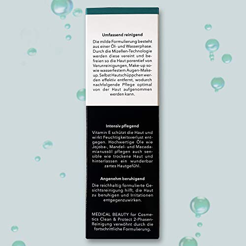 MEDICAL BEAUTY® Clean & Protect 2-Phasen-Reinigung | entfernt selbst wasserfestes Make-up | für sanfte & porentiefe Reinigung | mit Mizellen-Technologie | Inhalt: 200 ml