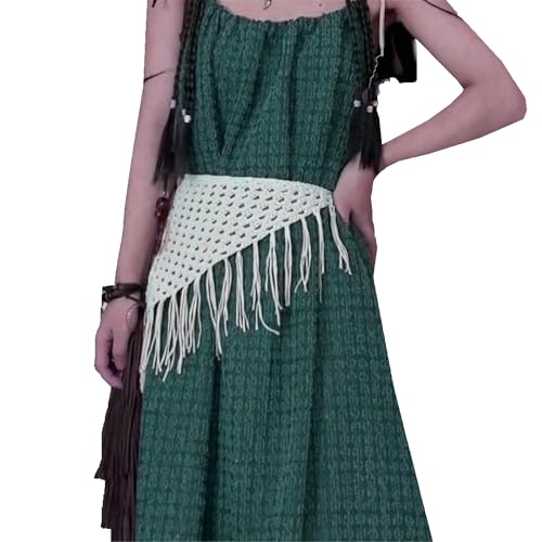 Crochet Headbands with Tassel Head Kerchief Triangle Fringe Hip Scarf Sheer Belt, Hip Scarf.(YD20)