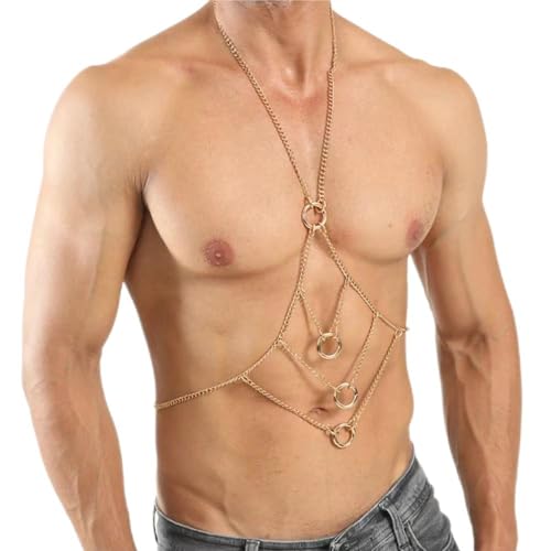 Men Body Chest Belt for Men Adjustable Leather Belts with Buckles Rave Costume Sexy Punk Chest Belt