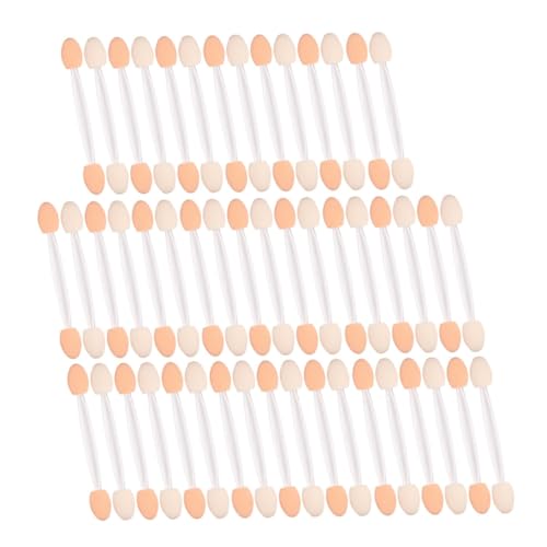 Baluue 50pcs Double-ended Eyeshadow Stick Brush Makeup Tools Latex Sponge Applicators for Eye Shadow Eyeliner Eyebrow Lip Makeup
