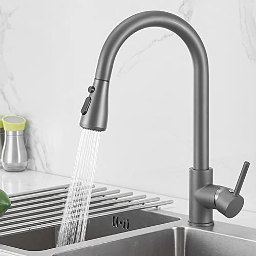 Robinet de cuisine mitigeur gris laiton résistant à l'usure - 5