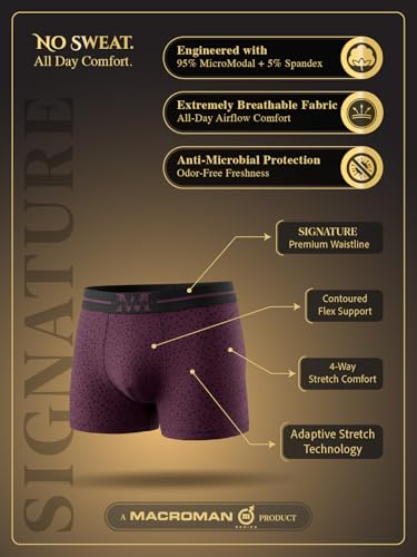 Image of Macroman M-Series MW Signature Collection By Rohit Bal Premium Modal, Spandex Mens Trunks