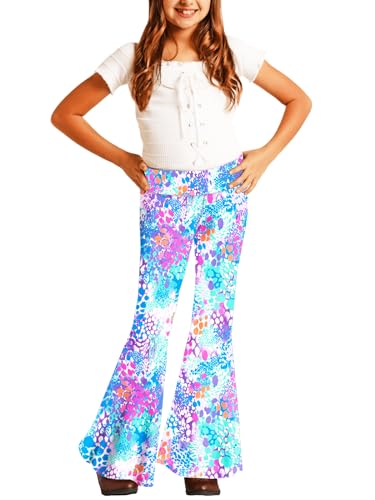 Image of Deerose Girls Halloween Hippie Bell Bottom Pants High Waist Flare Pants 5-14 Years