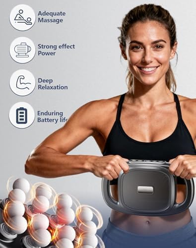 Miniatura 5 de Husband 2.0 Knot Buster - 30 niveles de intensidad y 3 modos inteligentes, 16 cabezas de tejido profundo, presión profunda de 110.2 lbs, sin ruido,