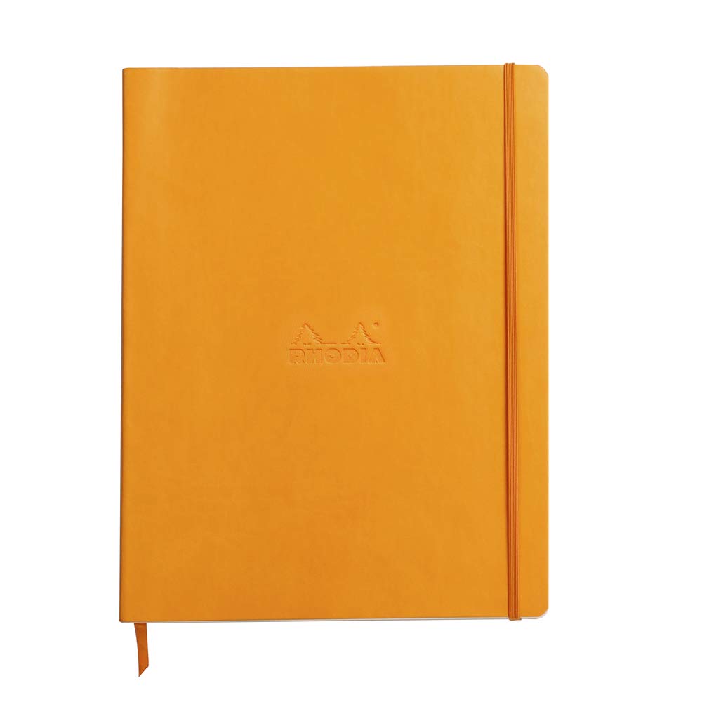 Rhodia Notebook A4+ Ruled Casebound Side Bound Soft Cover Orange Not Perforated 160 Pages