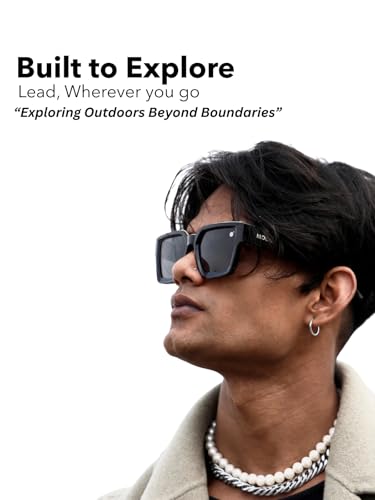 Image of MOONX The Universe Polarised Sunglasses for Men & Women | UV400 Protection | Gloss Black Wayfarer Design with Gold Detail | Travel & Outdoor Eyewear
