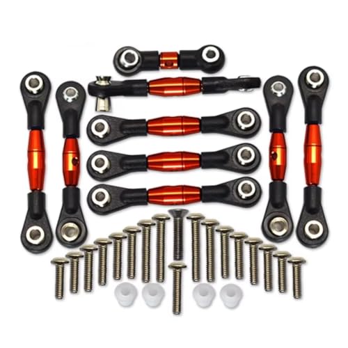 Bielles direction Traxxas 4-tec 2.0 aluminium 9 pièces orange pour voiture RC 1/10