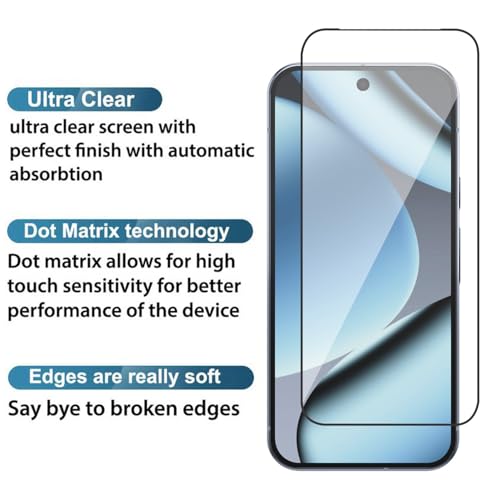 Image of POPIO Military-Grade Gorilla Tempered Glass for Google Pixel 10 /10 Pro (Black) with Edge to Edge Coverage and Easy Installation kit