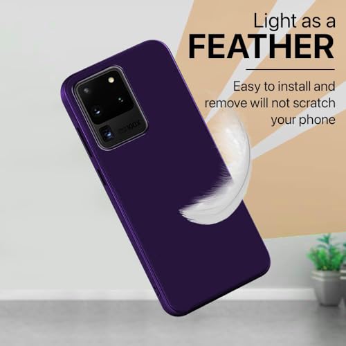 Image of Back Cover | Full Camera Protection | Premium Liquid Silicon Case | Flexible Bumper Case for Samsung Galaxy S20 Ultra 4G / S20 Ultra 5G (Dark Purple)