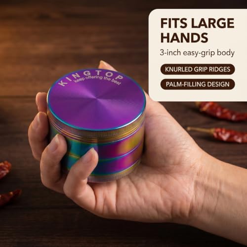 KINGTOP 3 Inch Large Grinder, Zinc Alloy Mills (Colorful)