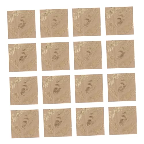HAPINARY 16 Hojas pañuelo de papel mano friends Reunión amicici party servilletas de fiesta platos palmas servilletas de papel kraft servilletas con estampado de hojas de palma Light Brown