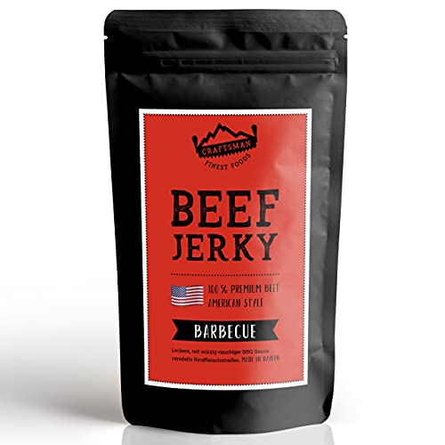 Craftsman Beef Jerky Barbecue 250g (5 x 50g) | Trockenfleisch aus Deutschland - Bayern | American Jerkey Set | 100% Rindfleisch | BBQ | Meat Snack MADE IN GERMANY