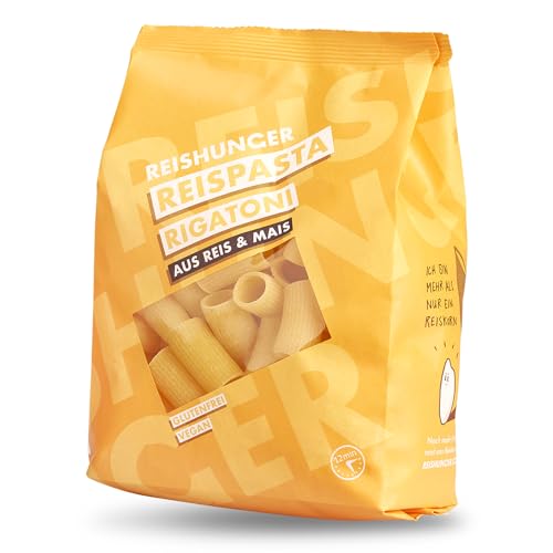 REISHUNGER Glutenfreie Rigatoni Reispasta aus Mais- & Reismehl (10 x 400g) - Auch in 400g und 3 x 400g erhältlich - Bei Zöliakie geeignet