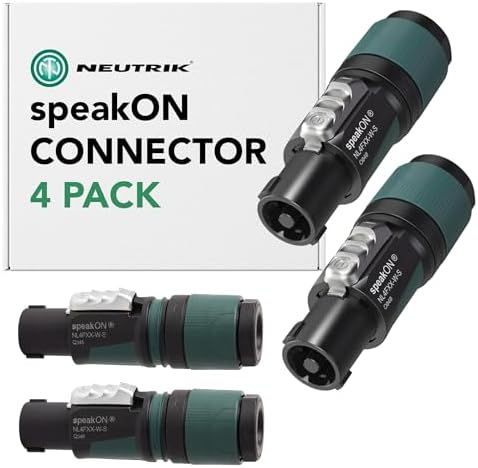 Neutrik NL4FXX-W-S 4팩 4극 speakON 케이블 커넥터, 그린 부싱 나사 터미널 어셈블리, 라우드 스피커 오디오, 케이블 직경 6~12mm — 사진 2