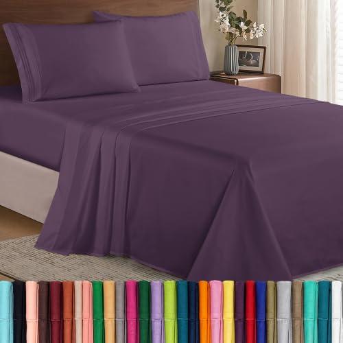 Image of Elegant Comfort Luxurious Soft 1500 Thread Count Egyptian Quality 4-Piece Bed Sheet Set Wrinkle and Fade Resistant Bedding Set, Deep Pocket up to 16inch