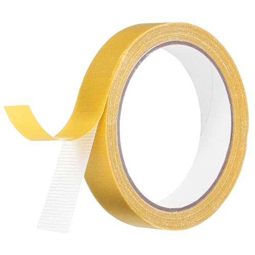 QUARKZMAN Nastro Adesivo in Tessuto Doppio Lato 0.8 Pollici X 33 Piedi Nastro in Rete Appiccicosa Forte Rimovibile, Nastro di Montaggio a Doppio Lato Multifunzionale, (Giallo)