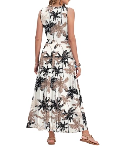 Image of AUSELILY Womens Maxi Dress Summer Sleeveless Wrap Long Dresses with Pockets | V-Neck Wrap Sleeveless Sundress, fits formal, casual, beach, vacation & daily wear