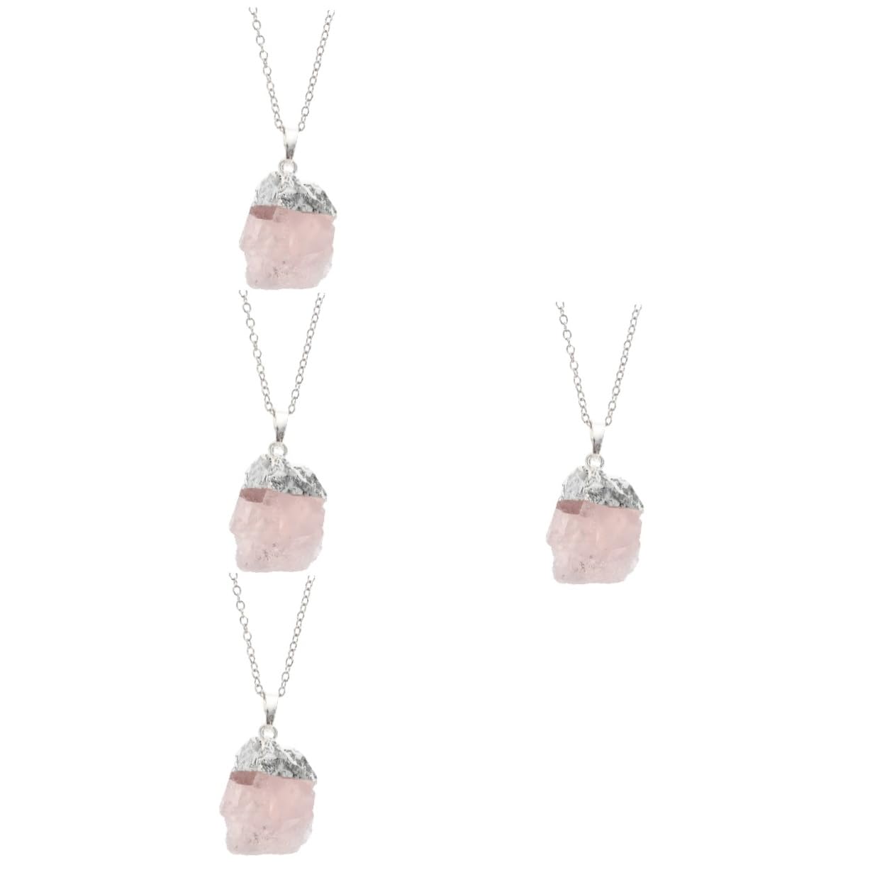 minkissy 4 Piezas Collar Con Colgante De Cuarzo Rosa Colgantes De Cristal Inspirador Colgante De Cristal En Bruto Collares De Cristal Cristales Irregulares Joyas Piedra En Bruto Accesorios