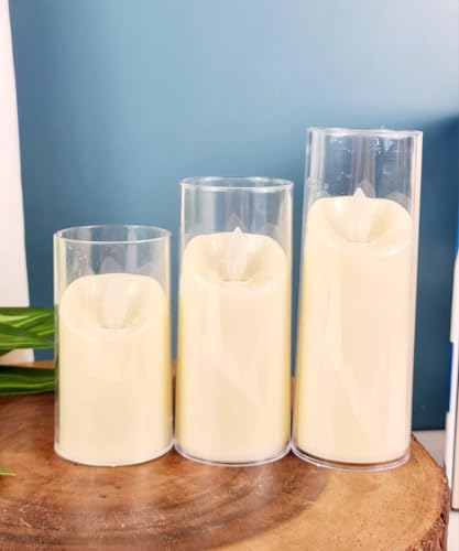 Image of SATYAM KRAFT 1 Set (3 Pcs) LED Tea Light Candles | Flameless, Smokeless, Unscented | for Gifting, Home Decor, Room Decoration Lights, Balcony & Festival, Wedding Decoration Items (1 Set)