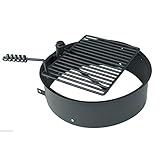 TITAN GREAT OUTDOORS 32' Steel Fire Ring with Cooking Grate Campfire Pit Park Grill BBQ Camping Trail