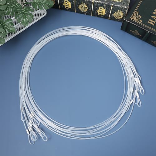 Image of KALLORY Clear Picture Hanging Wire Rope 59.05 Inch with Loops 12 Pieces Strong Hanging Cord for Frames Mirrors Clotheslines Home Decoration