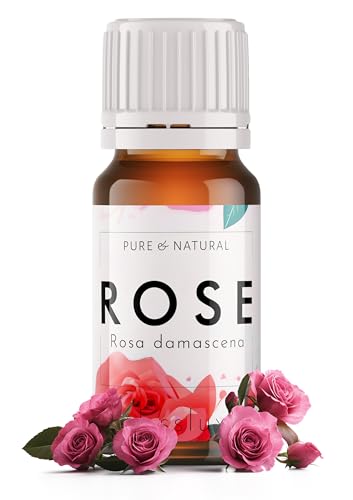Image of Esslux Rose Essential Oil - 100% Pure Natural Rose Otto Oil for Skin, Hair & Diffuser | Luxurious Aroma of Fresh Roses for Aromatherapy, Body Care & Stress Relief | Ideal for Soap Making (15ml)
