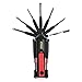 Apollo Tools Original Mr. 7-Hands, Multi Screwdriver Hand Tool, All In One Patented Screwdriver, 8 Screwdrivers in 1 Tool with Worklight and Flashlight - Red - DT1719