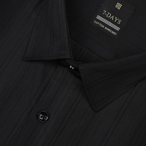 Image of 7-DAYS Premium Men's Formal Shirts - Cotton, Self-Design, Full Sleeve, Regular Fit, with Pocket, Stylish Office Shirts for Men