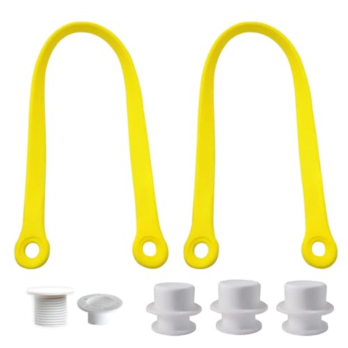 Image of Replacement Straps with 4 Screw Buttons for Original L /XL Bogg Bag, Replacement Handles for Rubber Beach Bag, EVA Bag Strap Replacement, Bogg Beach Bag Repair Kit (Yellow)
