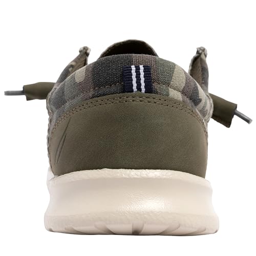 Image of Nautica Men's Comfort Loafers, Slip-On Boat Shoe, Lightweight Casual Stretch Sneaker-Rushford