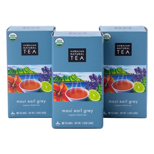 Image of Hawaiian Natural Tea Organic Maui Lavender Earl Grey Tea Bags - Premium Black Tea - Antioxidant Rich - 60 Tea Bags