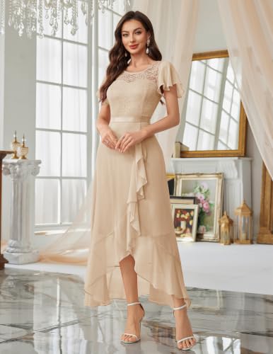 Image of BeryLove Formal Dresses for Women 2026 Wedding Guest with Slit Cocktail Elegant Lace Long Prom Dress
