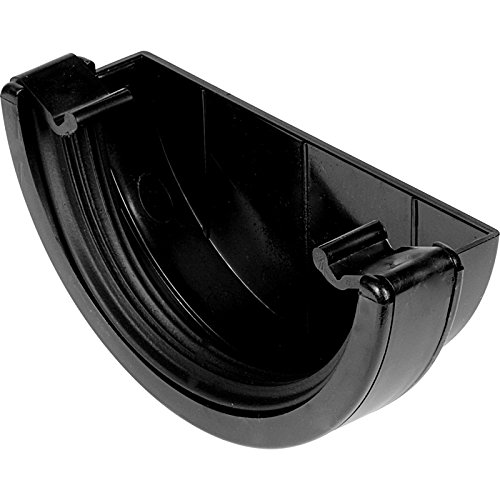 112mm Half Round Stop End External Black, 1 in pakc