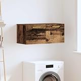Kangardius Armadio da parete in legno anticato, 80 x 36,5 x 35 cm, con anta e maniglie a D, per soggiorno, corridoio, ufficio