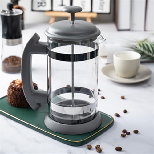 Prensa francesa de vidrio cafetera manual con filtro de acero inoxidable moderna 5