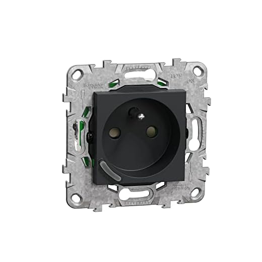 Schneider Electric - Wiser Unica - Prise 2P+T connectée - 16A - zigbee - Anthracite - NU555954