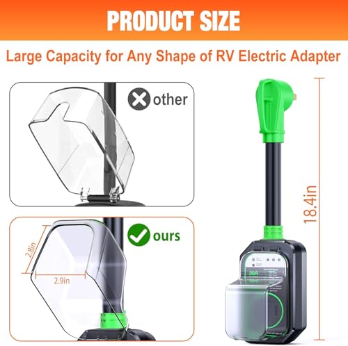 Image of GEARGO 50 Amp RV Surge Protector, 𝟐𝟎𝟐𝟔 𝐍𝐄𝐖 Auto Shutoff IP68 50 Amp RV Surge Protector, High-Energy Protection & Temperature Control, Full Circuit Analyzer for Travel Trailers