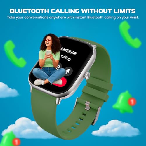 Image of GameSir H9 Smartwatch - Big Display | Bluetooth Calling | Heart Rate & SpO2 Monitor | 100+ Sports Modes | Long Battery | IP68 Waterproof | TFT Display | Design for Men & Women (Light Green)