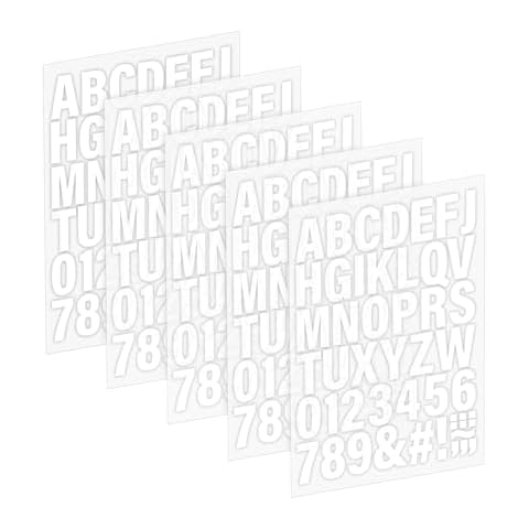AUTUUCKEE DIY Kit Iron-on Letters, 5 Sheets x 210 Pcs, White, 28 x 22 cm/11 x 8.7 in, Vinyl Cover