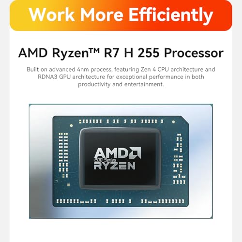 Image of Beelink SER9 Pro Mini PC, AMD Ryzen 7 H 255(Up to 4.9GHz) 8C /16T, Mini Desktop Computer 24GB LPDDR5X RAM 1TB PCIe4.0 SSD, Small Gaming PC Built in Dual Speaker /Mic /BT5.2 /WiFi 6 for Gaming /Office /Home