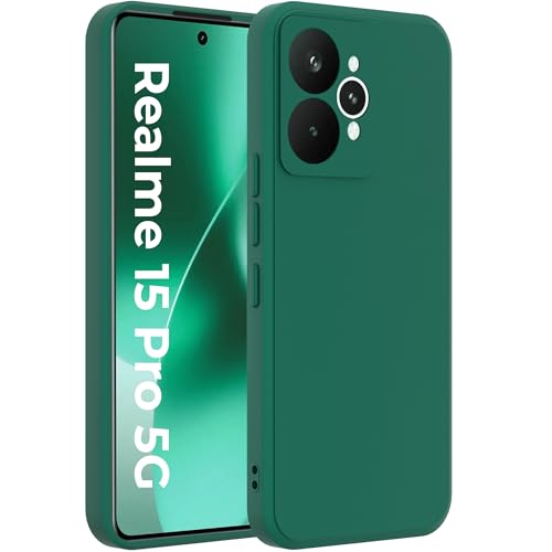 Image of A rtistque Back Cover Case for Realme 15 Pro with Camera Protection | Shockproof TPU|Stylish Protective Design|Slim Fit|Ultra Matte| Back Cover - Green