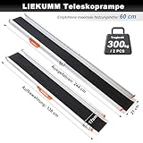 LIEKUMM 2 x 138–244 cm Rollstuhlrampe für Treppen, 300 kg Tragkraft Rollstuhlrampe für Rollstuhl & Scooter, Auffahrrampe für Türschwellen, Bordsteine, Stufen, Elektro-rollstühle, Fahrräder
